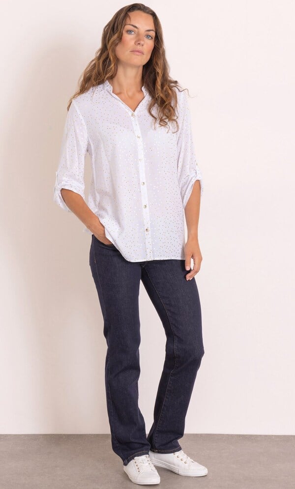 Anna Rose Foil Spot Blouse