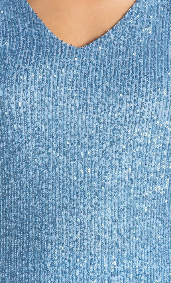 Sequinned Short Sleeve Top
