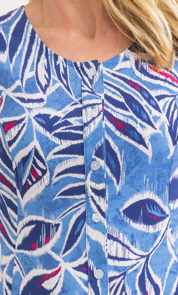 Anna Rose Botanical Print Textured Jersey Dress