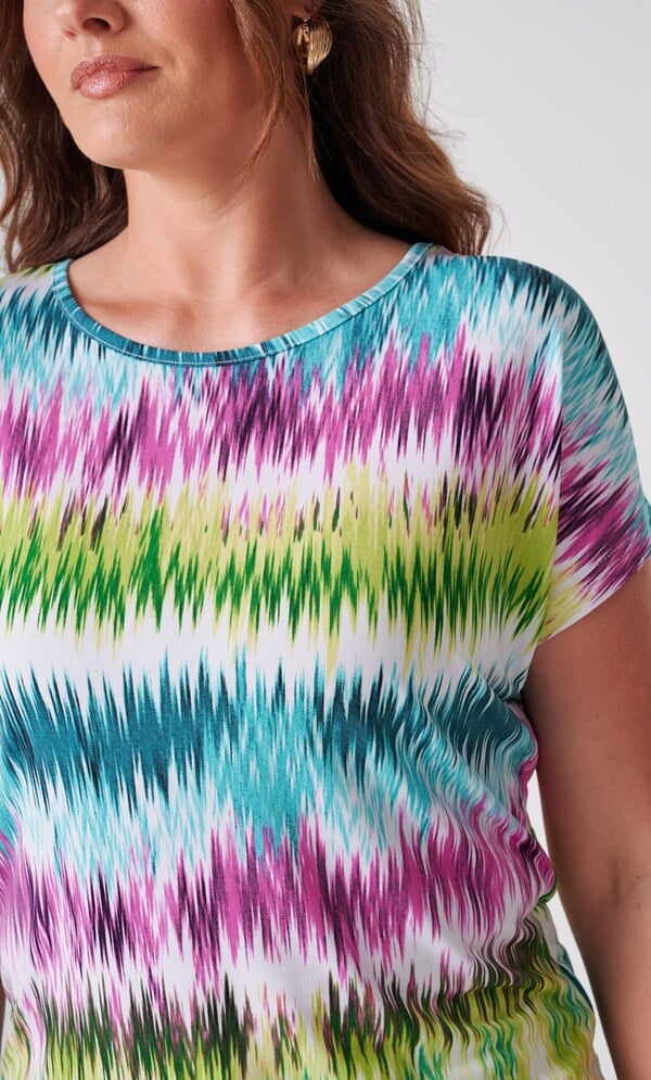 Anna Rose Short Sleeve Printed Top
