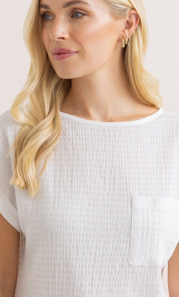 Textured Short Sleeve Top
