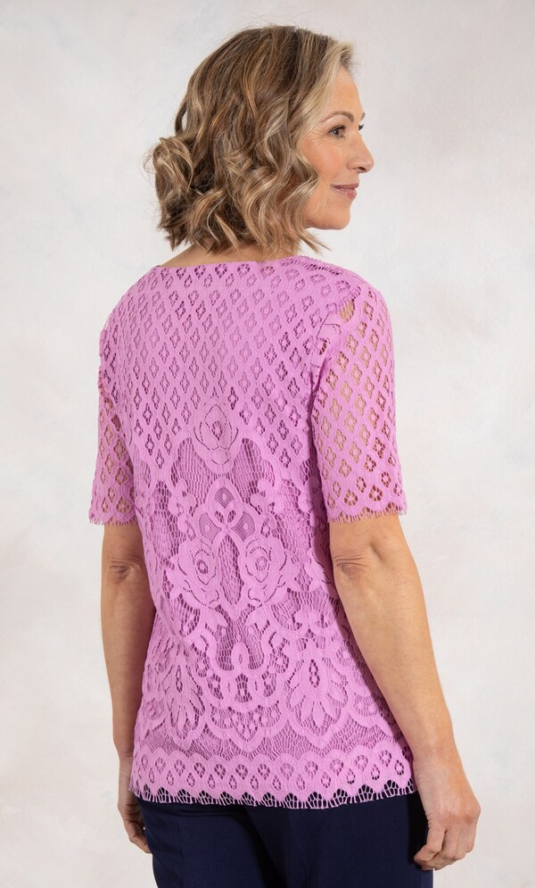 Anna Rose Short Sleeve Lace Top