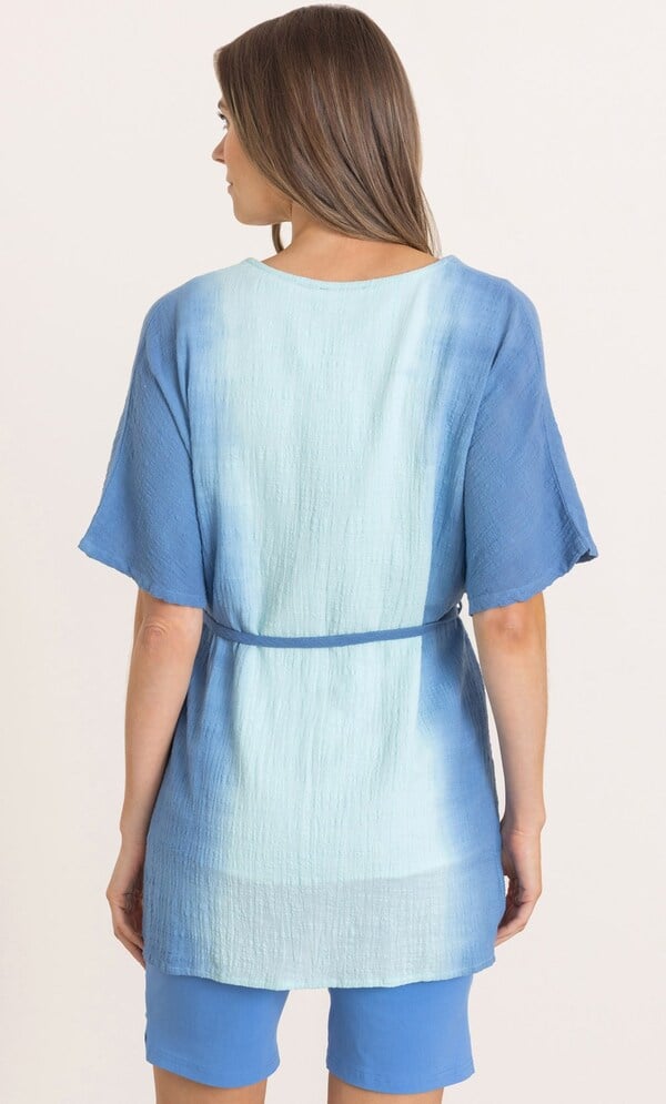 Dip Dye Belted Cotton Kimono