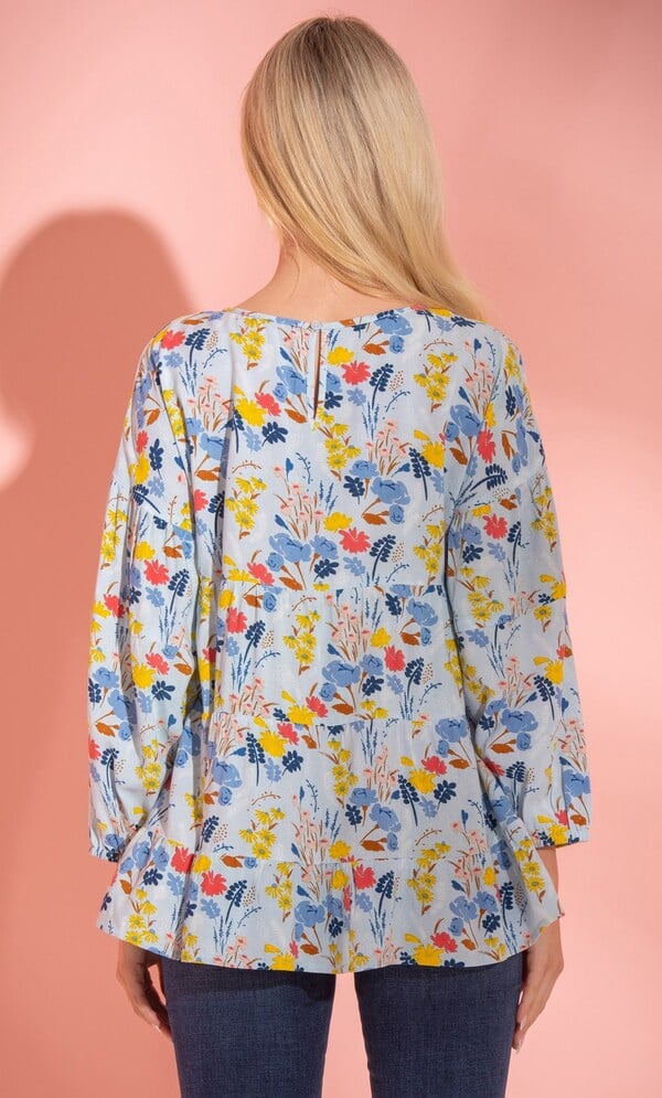 Garden Printed Blouson Sleeve Top