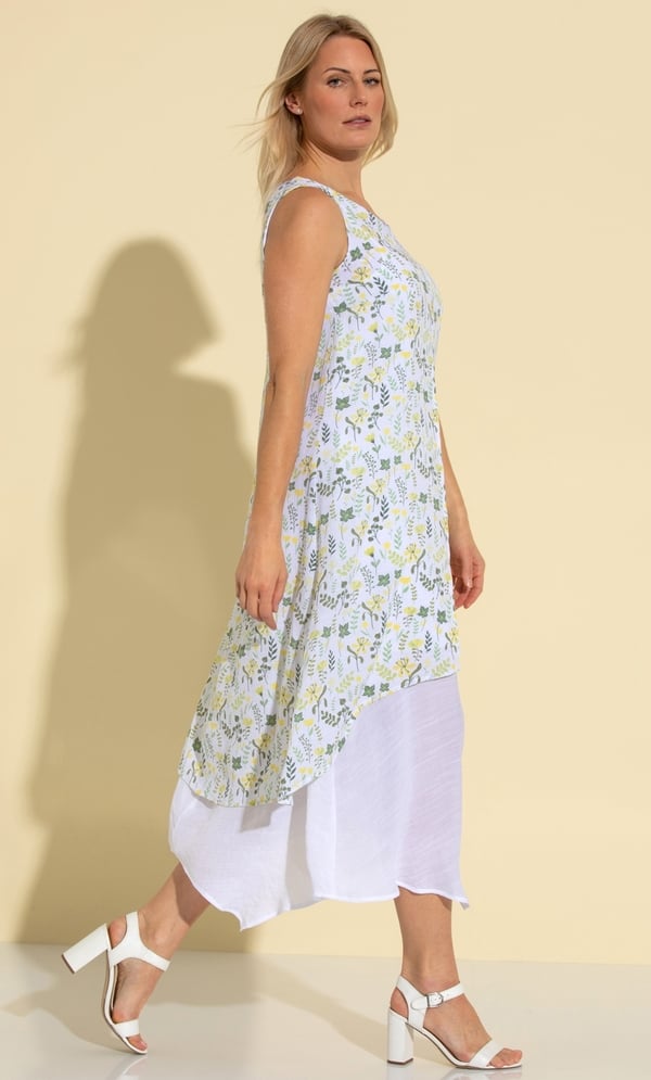 Garden Print Layered Maxi Dress