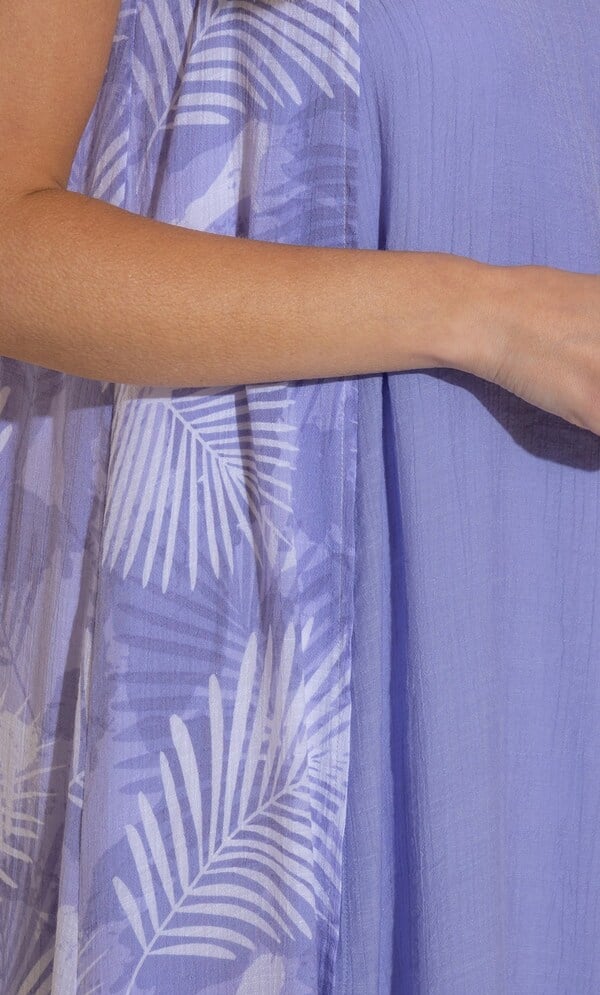 Sleeveless Layered Botanical Print Maxi Dress