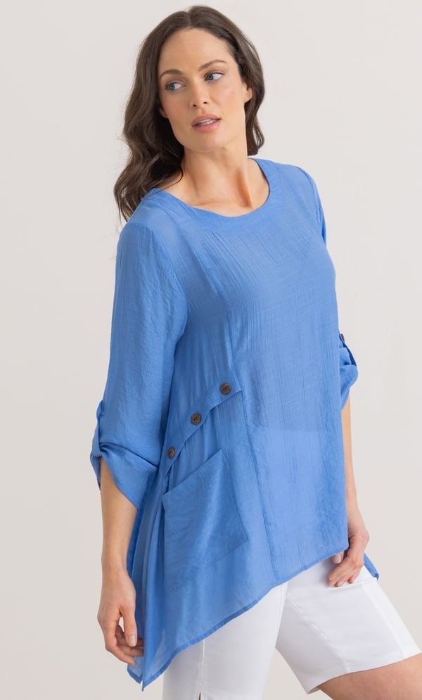 Dip Hem Pocket Tunic Top