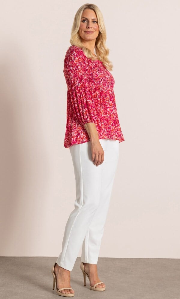 Printed Pleat Top