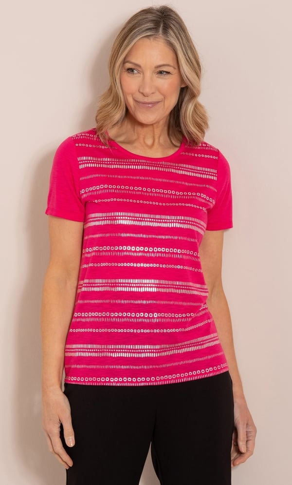 Anna Rose Shimmer Print Jersey Top
