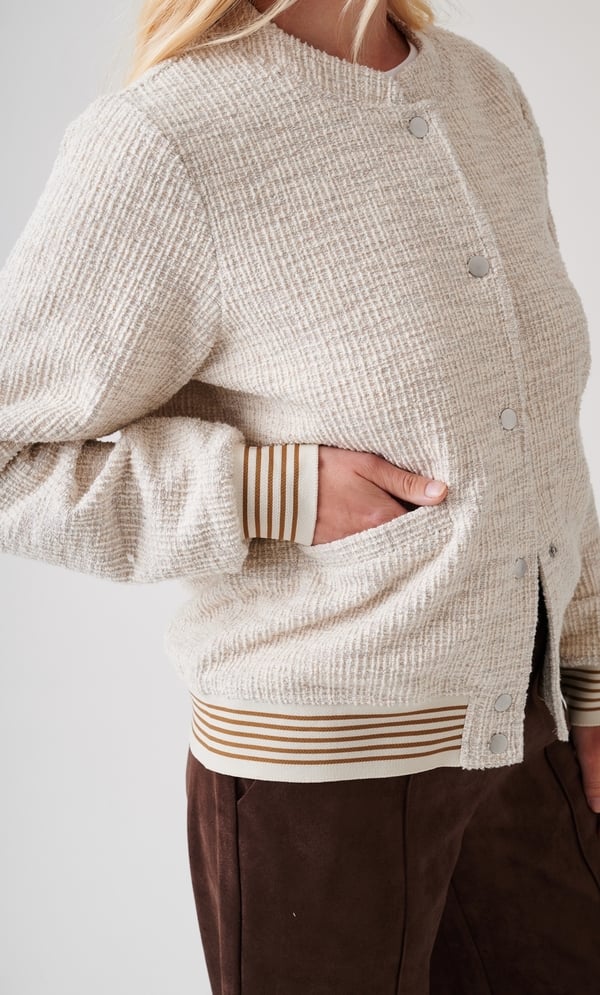 Shimmer Boucle Bomber Jacket