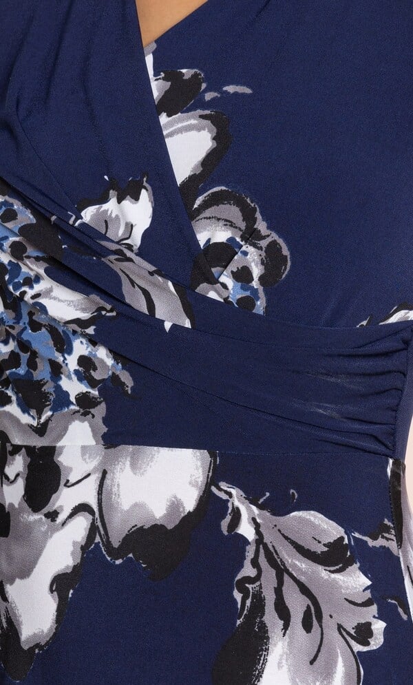 Printed Short Sleeve Midi Dress