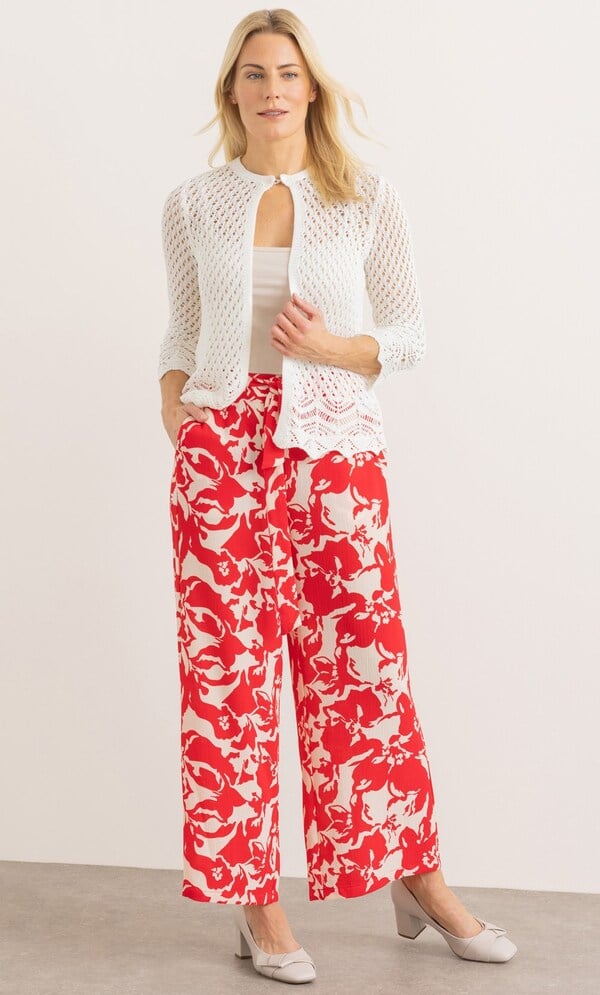 Printed Wide Leg Trousers