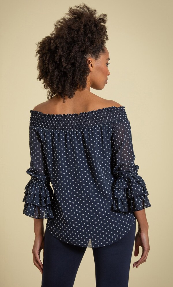 Dobby Heart Chiffon Top
