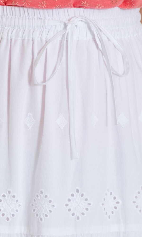 Anna Rose Embroidered Eyelet Cotton Maxi Skirt