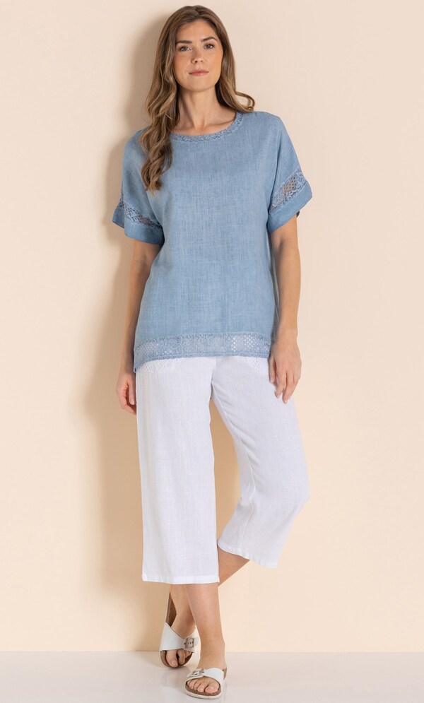 Linen Blend Relaxed Fit Top