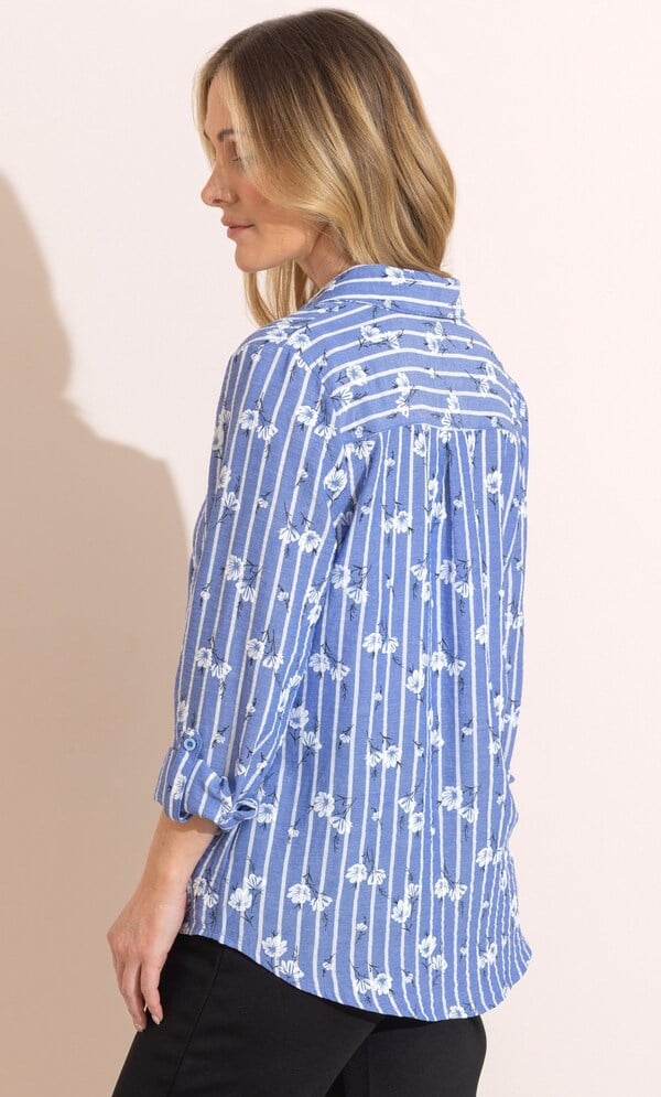 Anna Rose Floral And Stripe Blouse