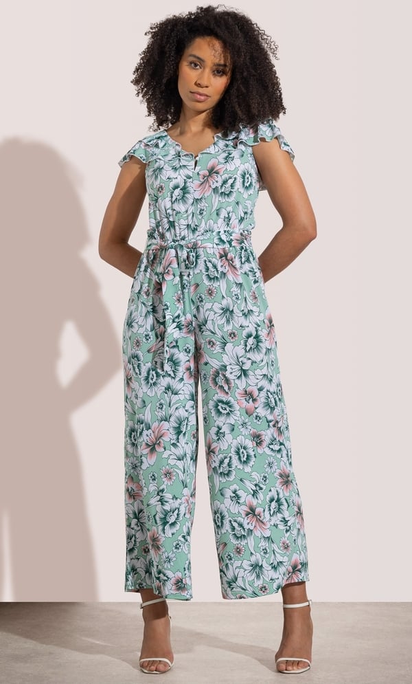 Textured Floral Jumpsuit