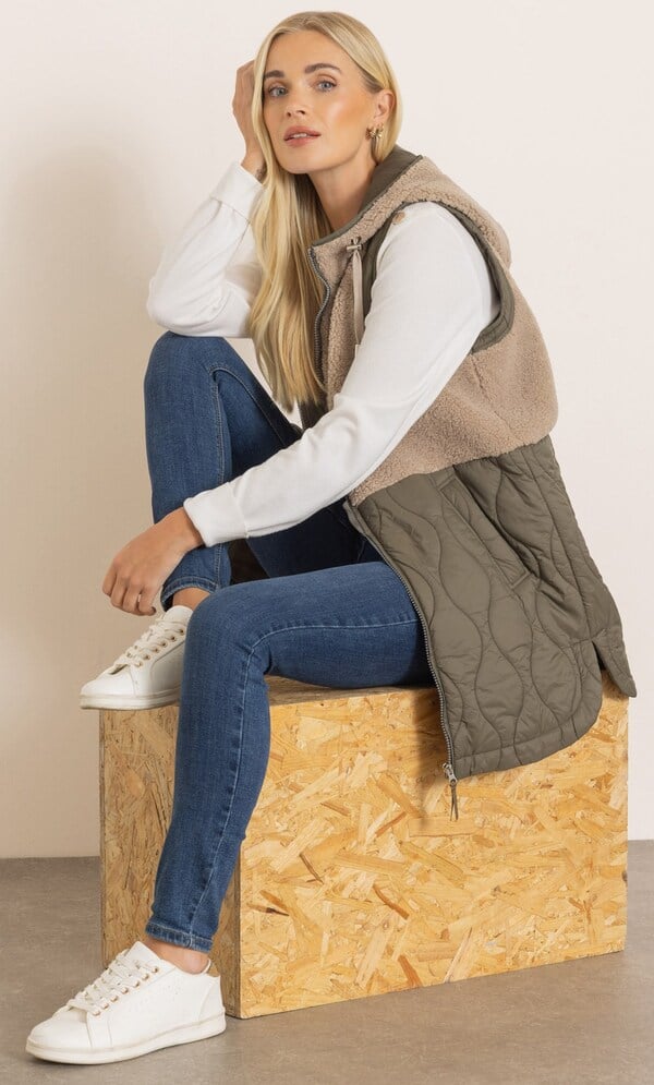 Teddy Borg And Padded Hooded Gilet