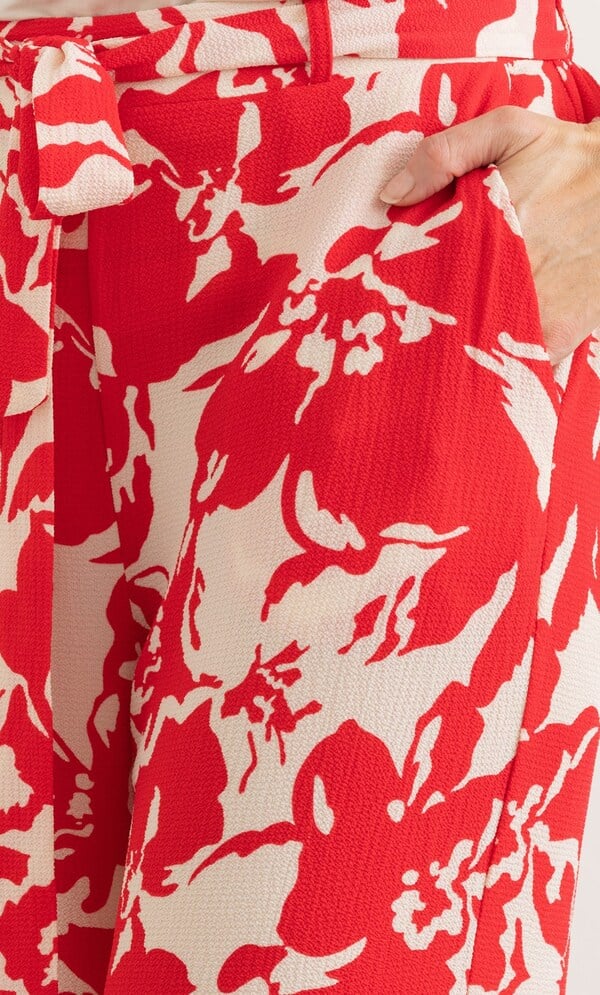 Printed Wide Leg Trousers