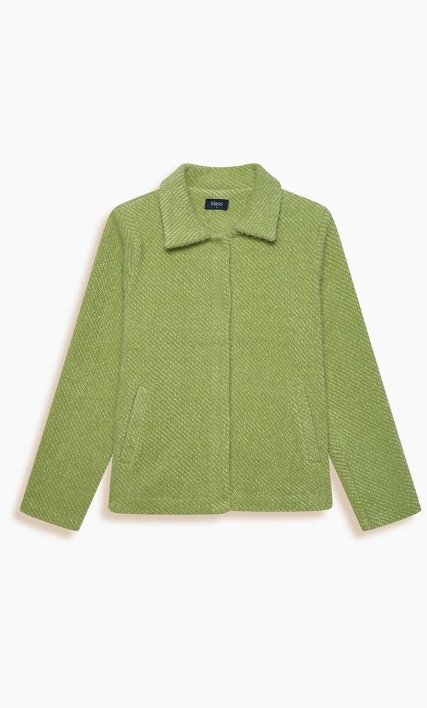 Collared Knit Jacket