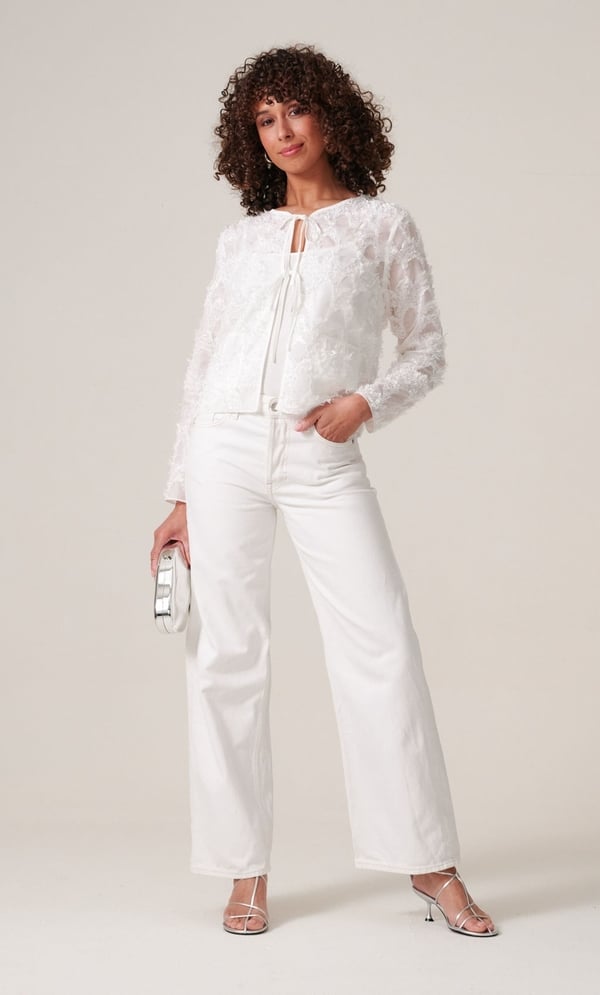 Feathered Design Tie Front Cover Up