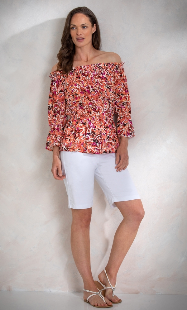 Floral Print Bardot Top
