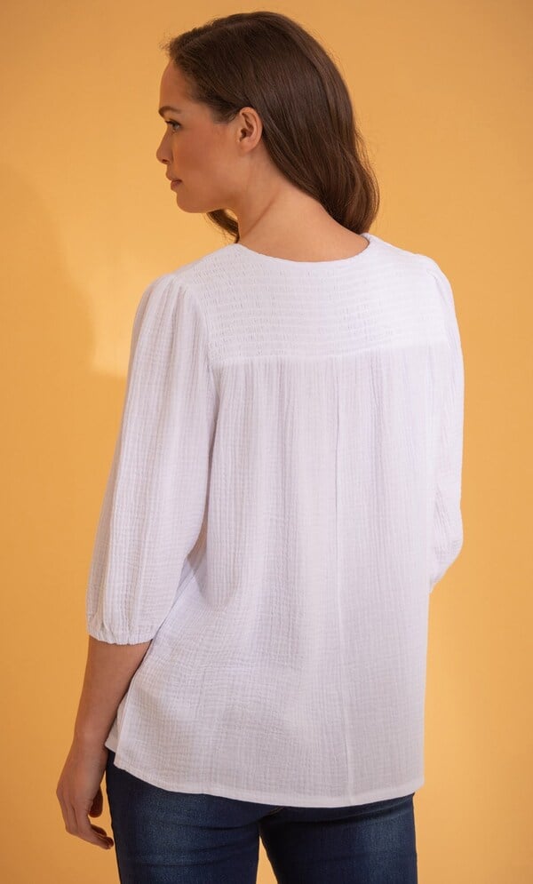 Textured Tie Neck Top