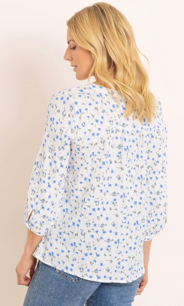 Floral Print Cotton Blouse