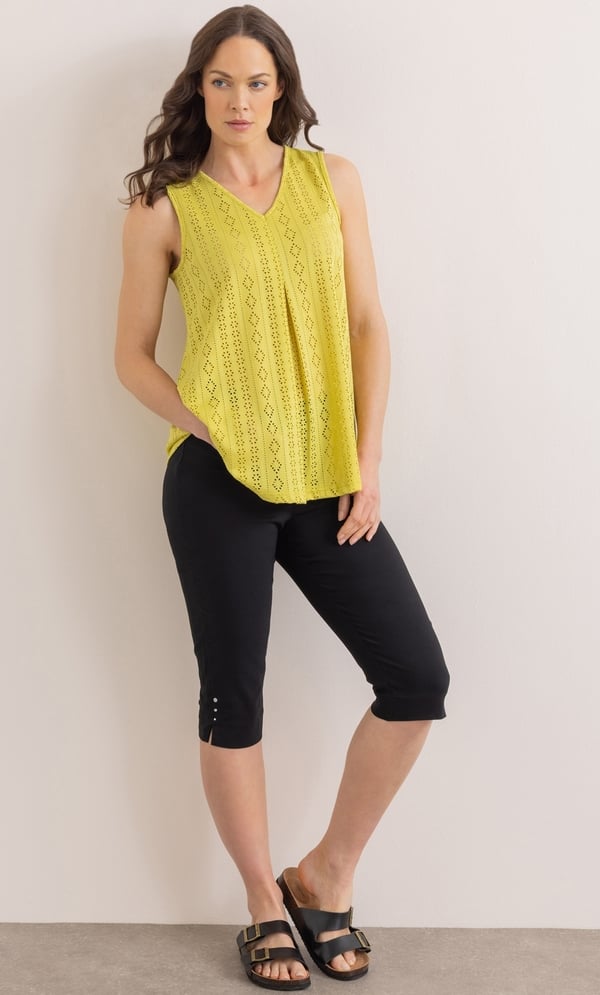 Eyelet Cut Sleeveless Top