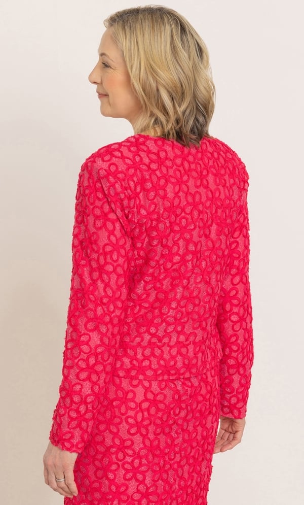 Anna Rose Textured Floral Lace Peplum Jacket