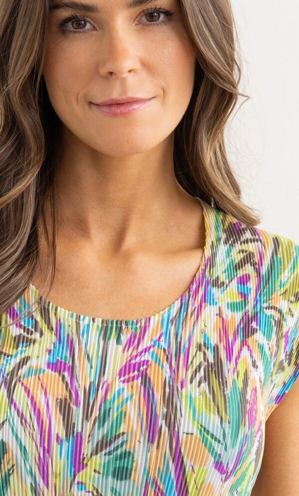 Garden Print Pleated Top