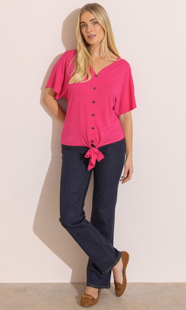 Textured Tie Hem Top