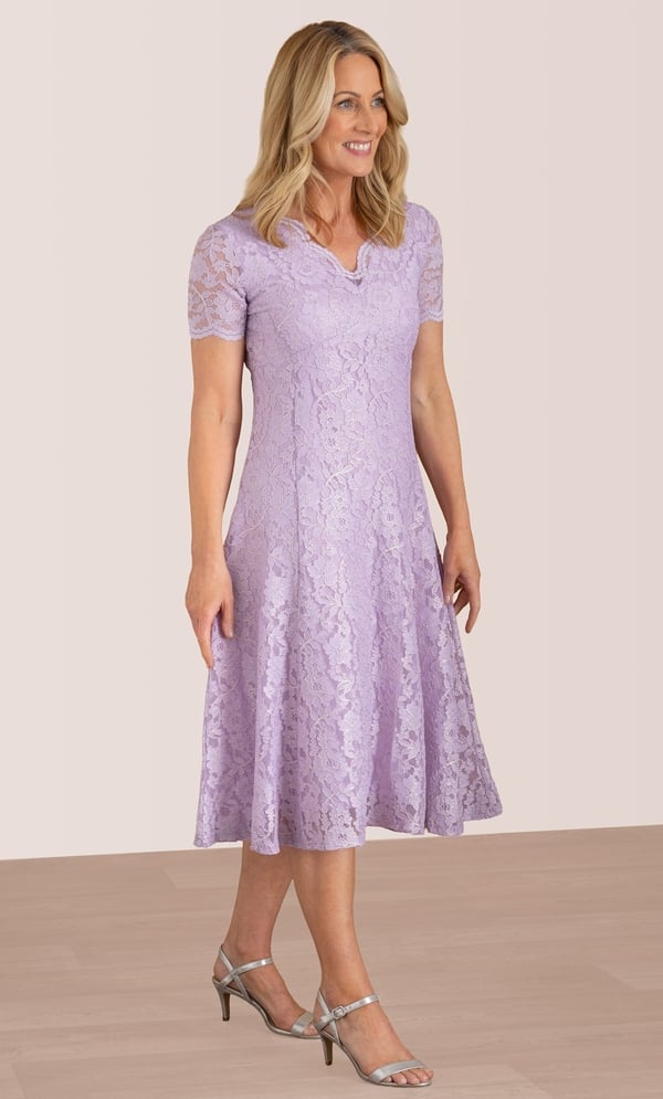 Anna Rose Shimmer Lace Dress