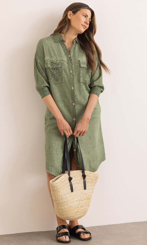 slim fit dress slacks Kenzie Green One Shoulder Smoke Print Ruched Dress main image 0