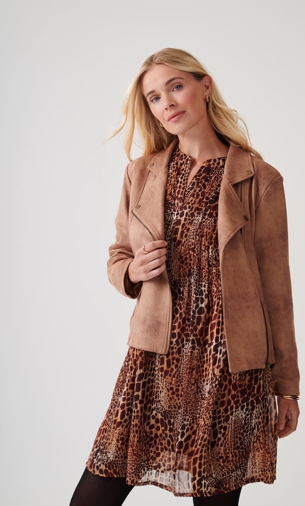Soft Touch Zip Biker Jacket