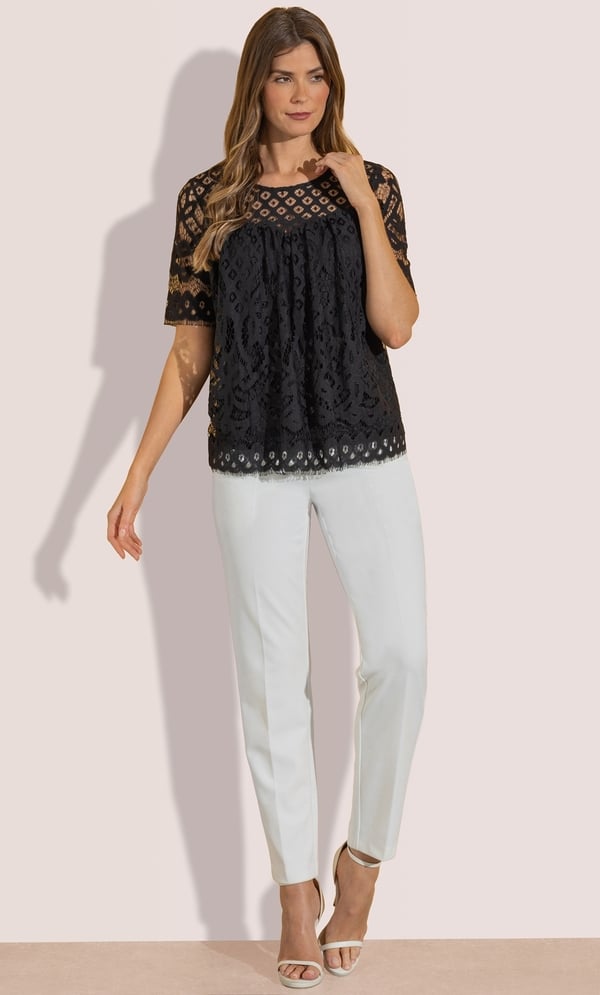 Short Sleeve Lace Top