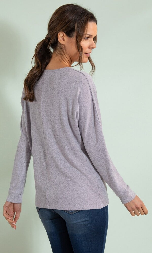Super Soft Brushed Knit Embellished Star Lounge Top