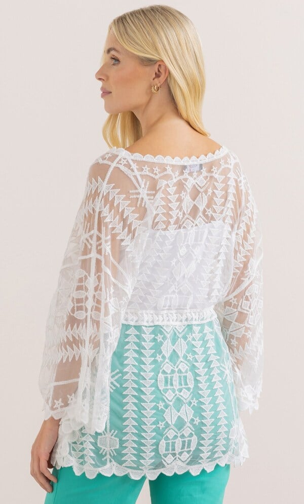 Cape Sleeve Lace Cover Up