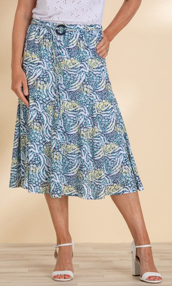 Anna Rose Printed Pull On Skirt