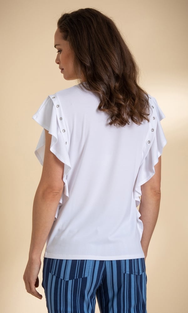 Eyelet Trim Jersey Top