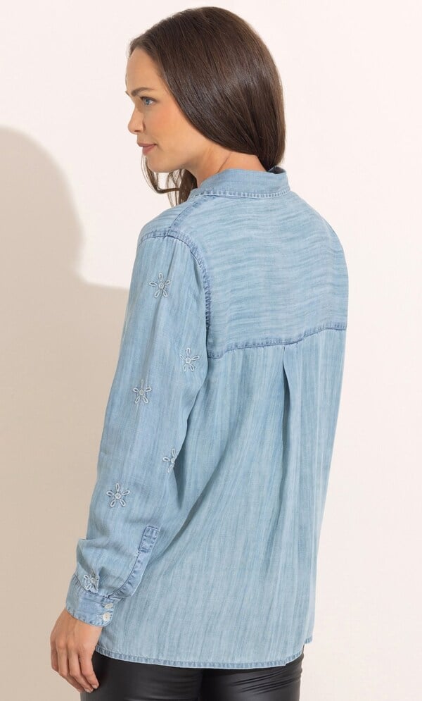 Embroidered Washed Cotton Shirt