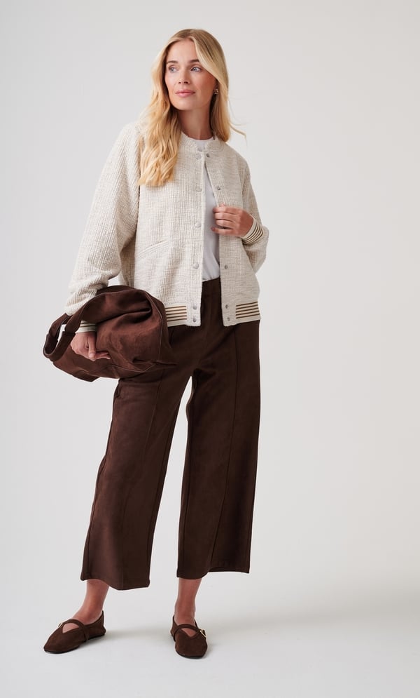 Shimmer Boucle Bomber Jacket