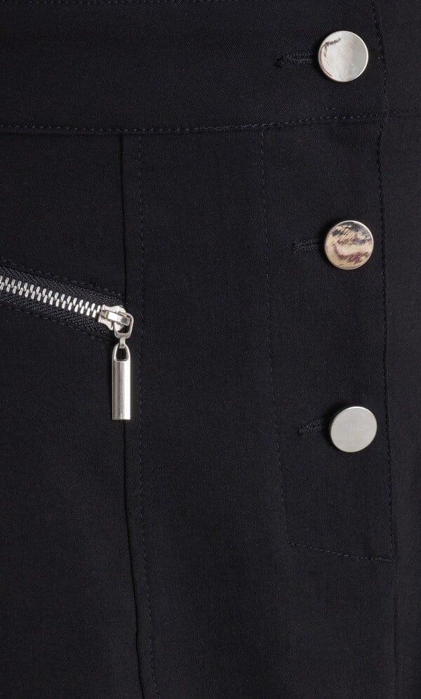 Button Front Stretch Skirt