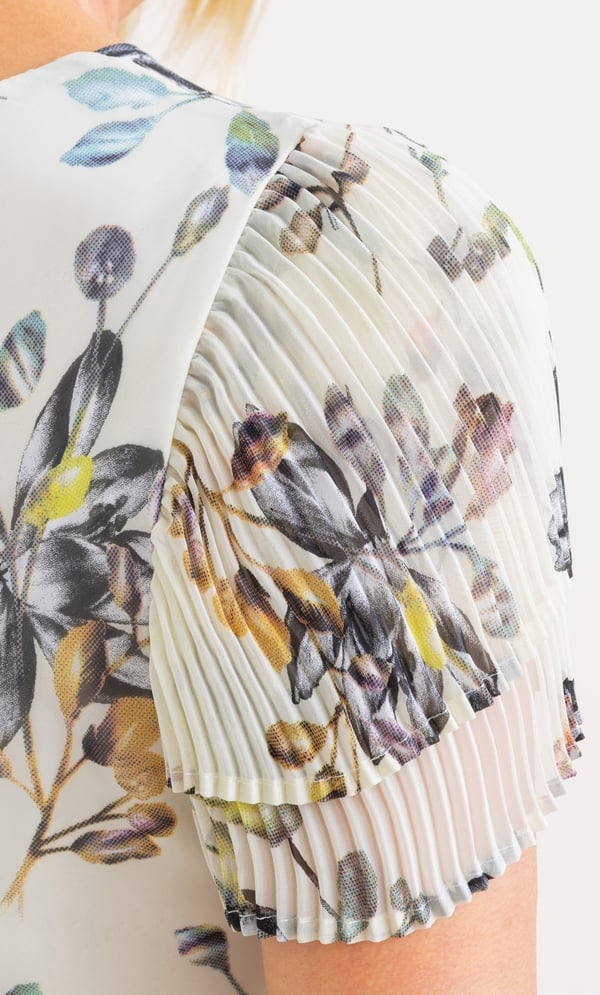 Anna Rose Bias Cut Botanical Print Top