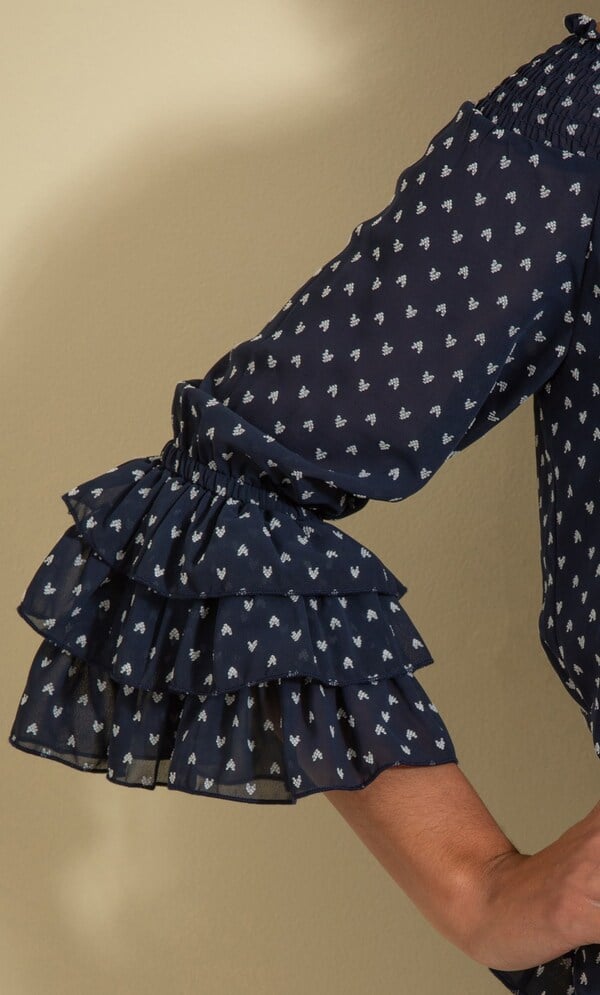 Dobby Heart Chiffon Top
