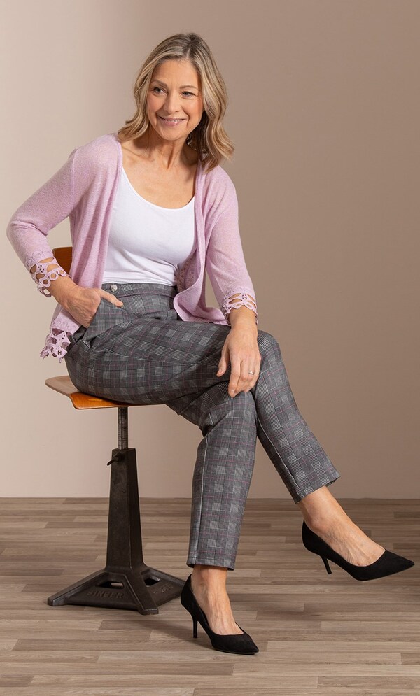 Anna Rose Checked Slim Leg Trousers