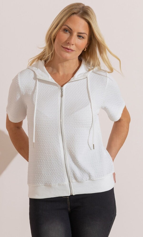 Anna Rose Short Sleeve Zip Up Hoodie