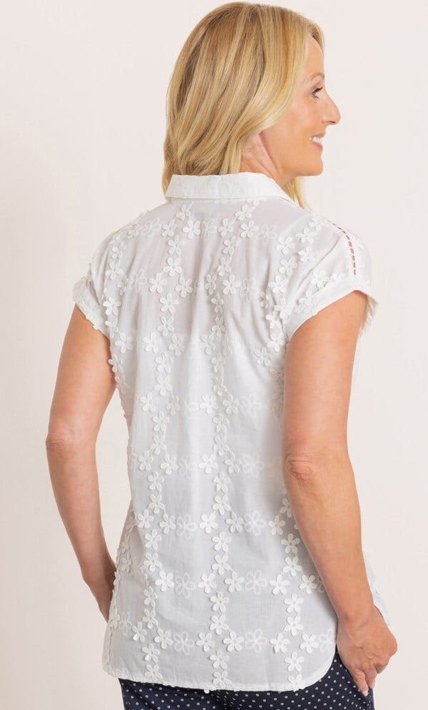 Anna Rose Cotton Applique Blouse