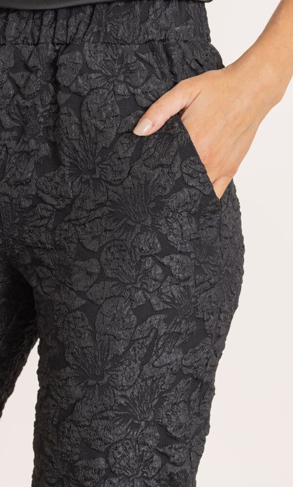 Couture Pleated Plissé Pull-On Tucked Trousers Set