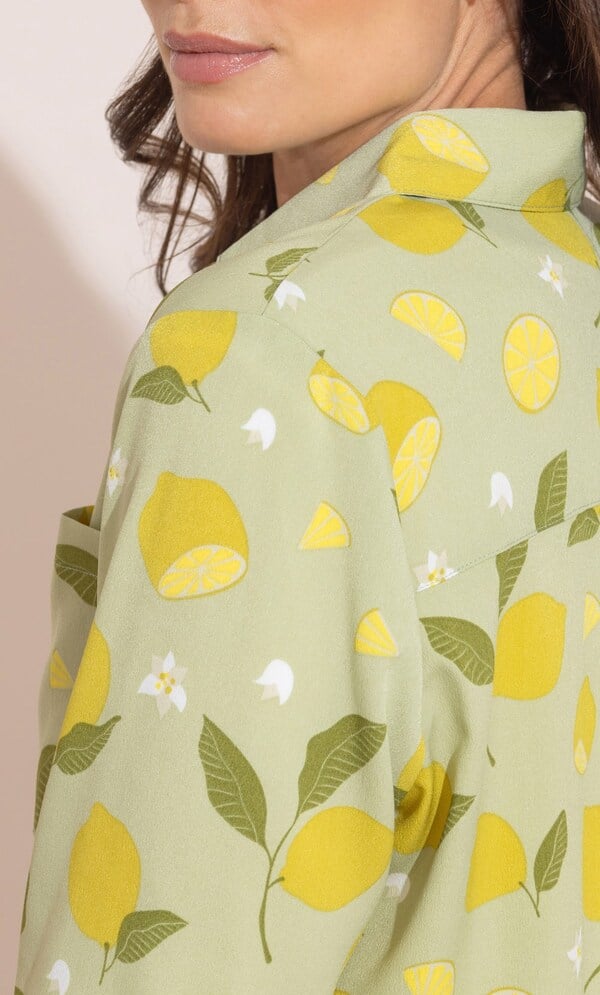 Lemon Print Long Sleeve Shirt